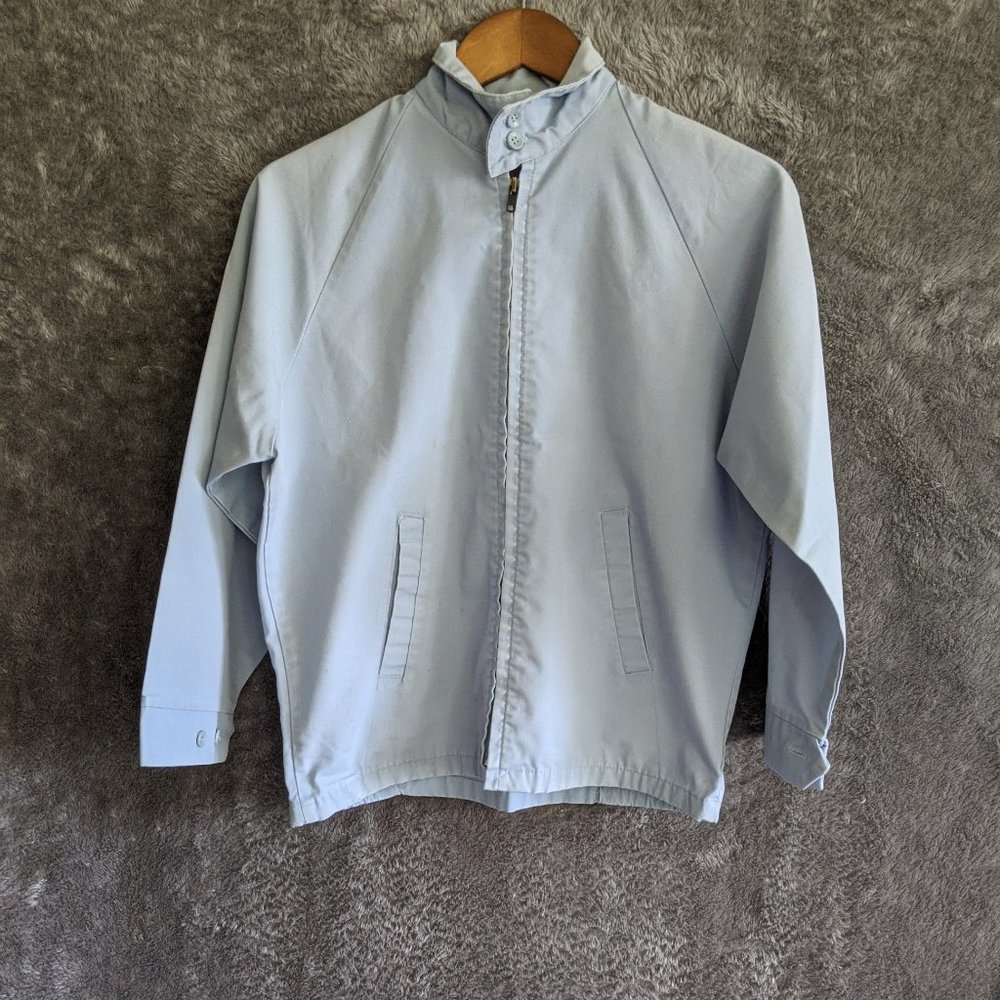 Vintage J. C. Penney 70s Light Blue Golf Men's Bomber Zip Jacket - Size Small